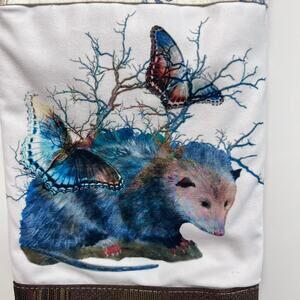 Custom made opossum purse art Wildlife forest creature OOAK bag crossbody
